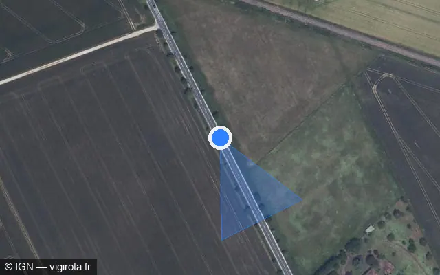 Vue satellite de l'emplacement du radar fixe à Avanton
