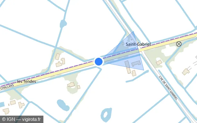 Vue plan de l'emplacement du radar fixe à Le Perrier