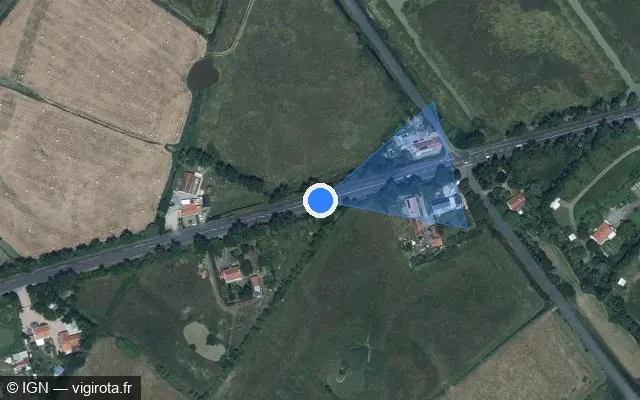 Vue satellite de l'emplacement du radar fixe à Le Perrier