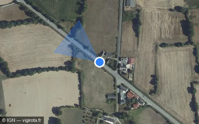 Vue satellite de l'emplacement du radar fixe à Saint-Rémy-de-Sillé