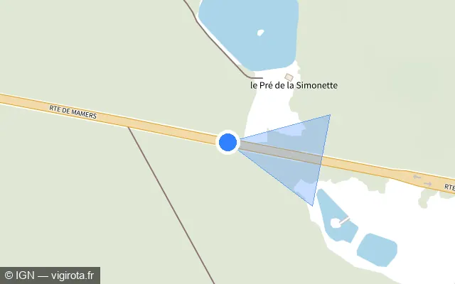 Vue plan de l'emplacement du radar fixe à Saint-Paterne - Le Chevain