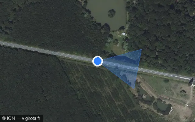Vue satellite de l'emplacement du radar fixe à Saint-Paterne - Le Chevain