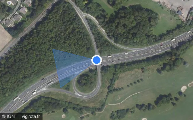 Vue satellite de l'emplacement du radar fixe à Servon