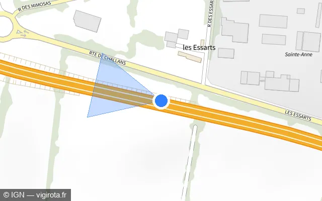 Vue plan de l'emplacement du radar fixe à Saint-Christophe-du-Ligneron