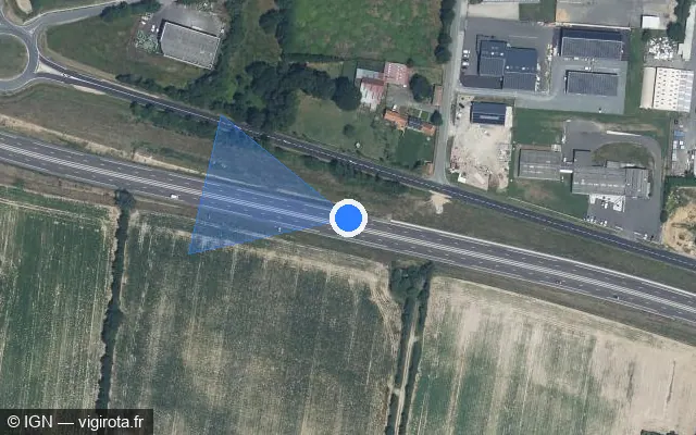 Vue satellite de l'emplacement du radar fixe à Saint-Christophe-du-Ligneron