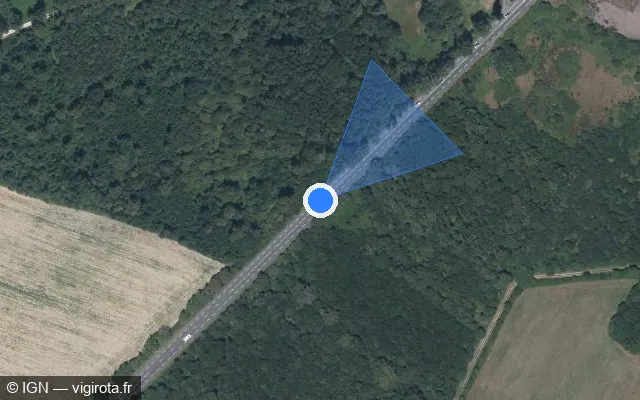 Vue satellite de l'emplacement du radar fixe à Saint-Laurent-de-Céris