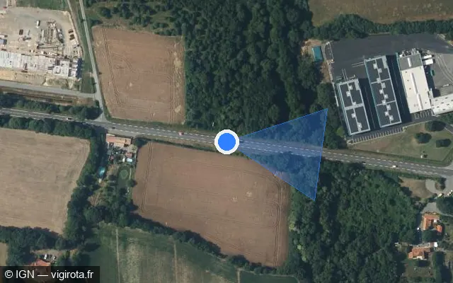 Vue satellite de l'emplacement du radar fixe à Talmont-Saint-Hilaire