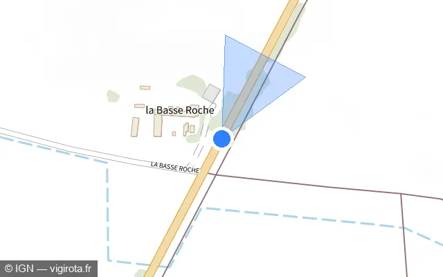 Vue plan de l'emplacement du radar fixe à Villerable