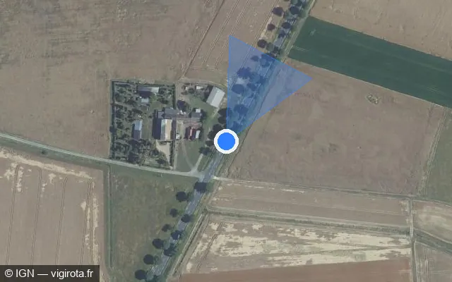 Vue satellite de l'emplacement du radar fixe à Villerable