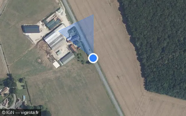 Vue satellite de l'emplacement du radar fixe à Valençay