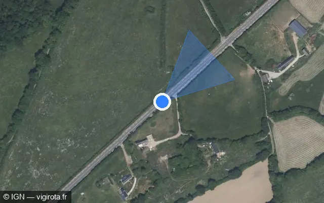 Vue satellite de l'emplacement du radar fixe à Saint-Evroult-de-Montfort