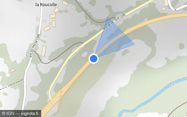 Vue plan de l'emplacement du radar fixe à Thiézac