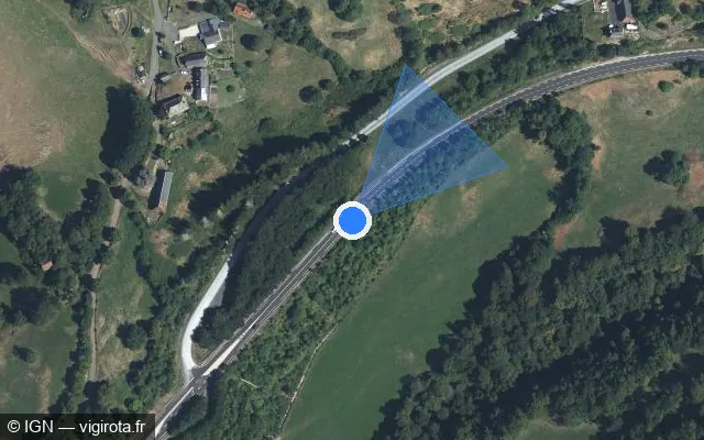 Vue satellite de l'emplacement du radar fixe à Thiézac