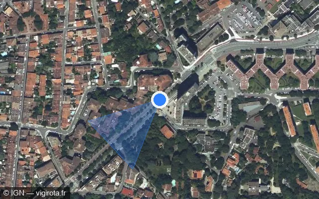 Vue satellite de l'emplacement du radar urbain à Toulouse
