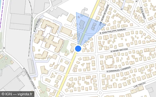 Vue plan de l'emplacement du radar urbain à Toulouse