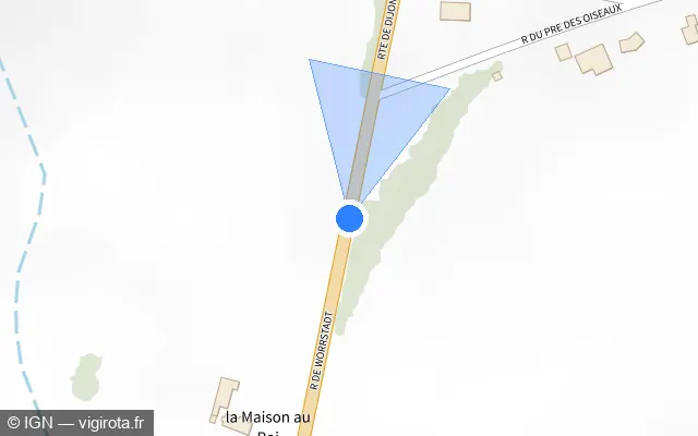 Vue plan de l'emplacement du radar fixe à Mimeure
