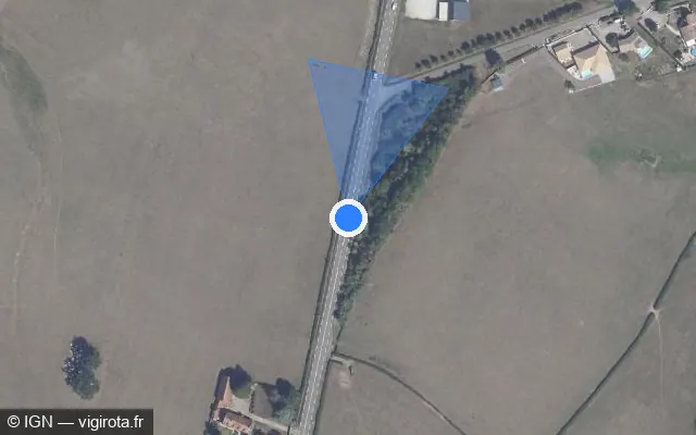 Vue satellite de l'emplacement du radar fixe à Mimeure