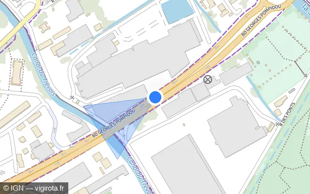 Vue plan de l'emplacement du radar fixe à Troyes