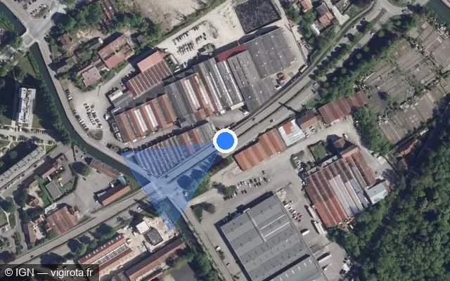 Vue satellite de l'emplacement du radar fixe à Troyes