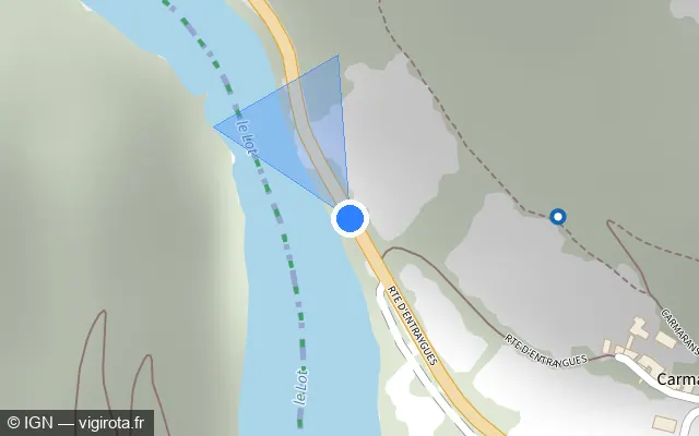 Vue plan de l'emplacement du radar fixe à Estaing