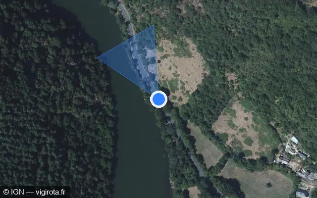 Vue satellite de l'emplacement du radar fixe à Estaing