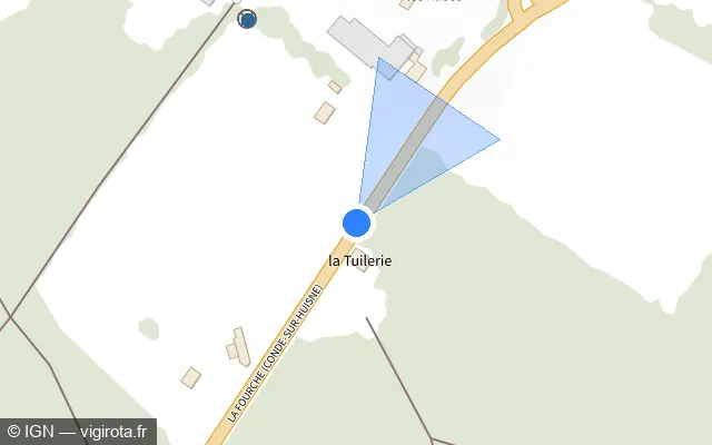 Vue plan de l'emplacement du radar fixe à Sablons sur Huisne