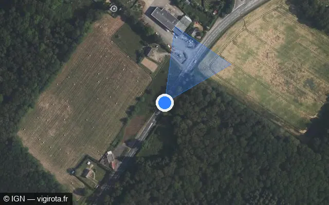 Vue satellite de l'emplacement du radar fixe à Sablons sur Huisne