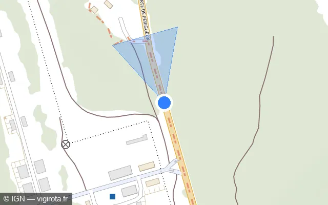 Vue plan de l'emplacement du radar fixe à Dirac