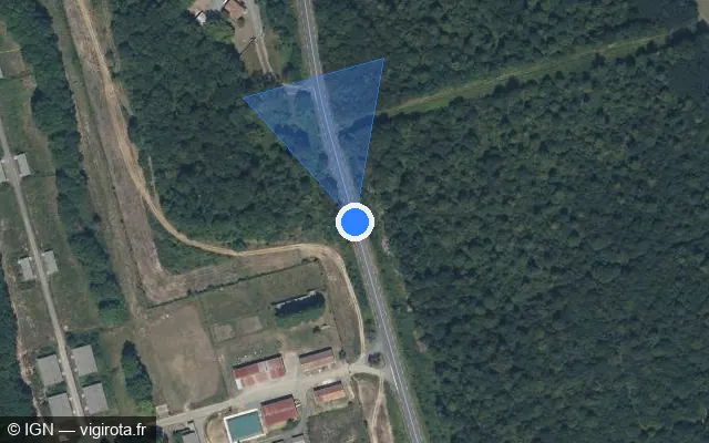 Vue satellite de l'emplacement du radar fixe à Dirac