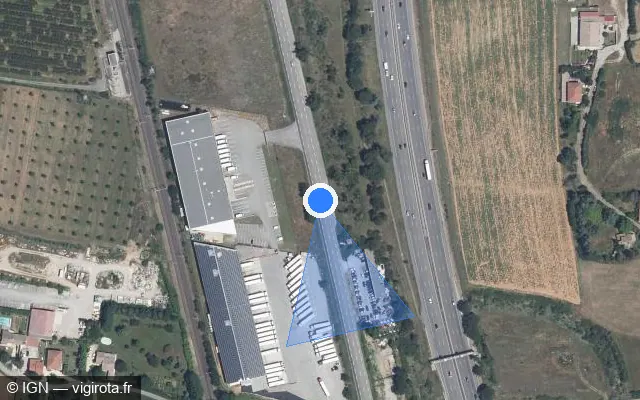Vue satellite de l'emplacement du radar fixe à Bourg-lès-Valence