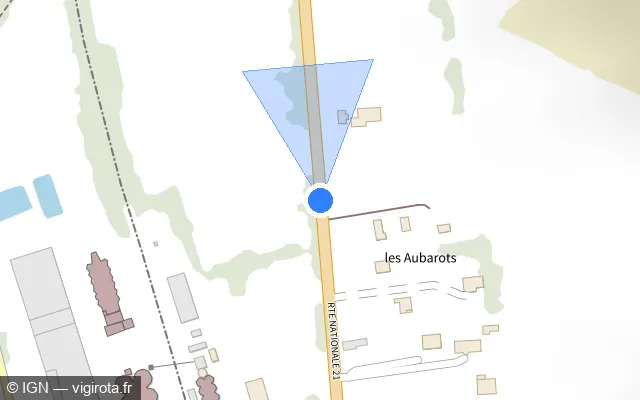 Vue plan de l'emplacement du radar fixe à Sainte-Christie