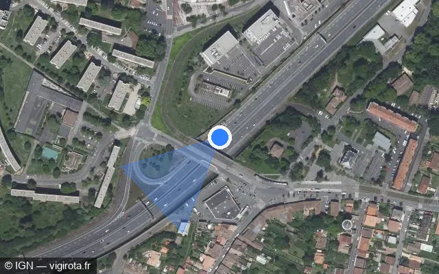 Vue satellite de l'emplacement du radar fixe à Lormont
