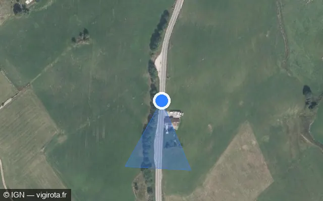 Vue satellite de l'emplacement du radar fixe à Les Rousses