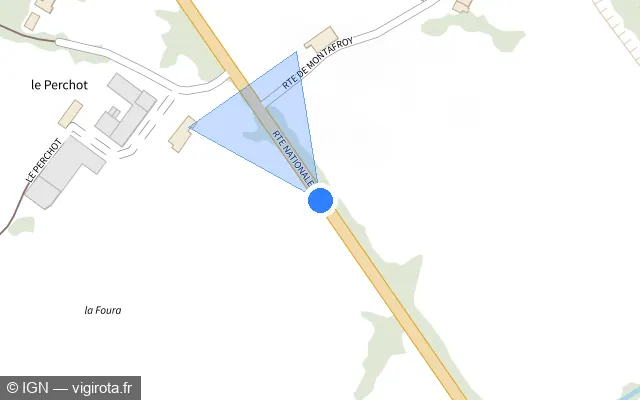 Vue plan de l'emplacement du radar fixe à Tourmont