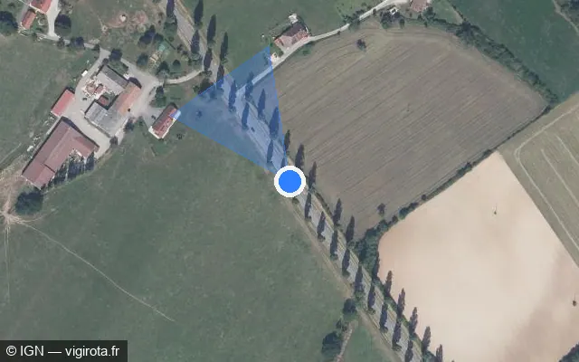 Vue satellite de l'emplacement du radar fixe à Tourmont