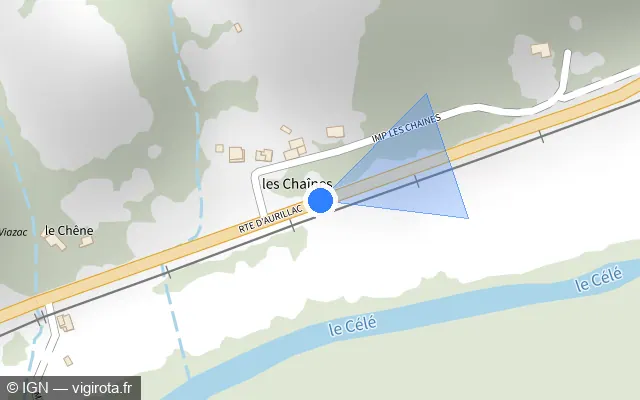 Vue plan de l'emplacement du radar fixe à Viazac
