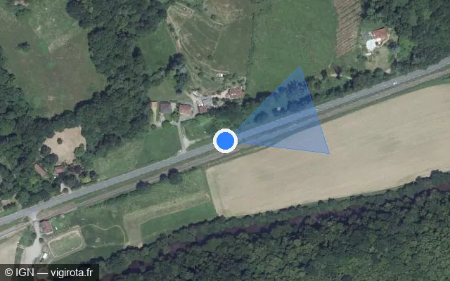 Vue satellite de l'emplacement du radar fixe à Viazac