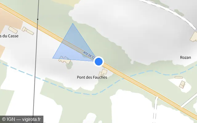 Vue plan de l'emplacement du radar fixe à Tonneins