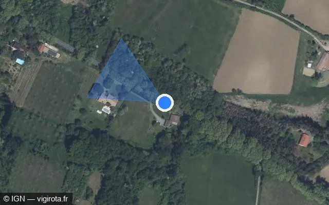 Vue satellite de l'emplacement du radar fixe à Tonneins