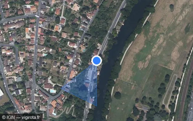 Vue satellite de l'emplacement du radar fixe à Buxerolles