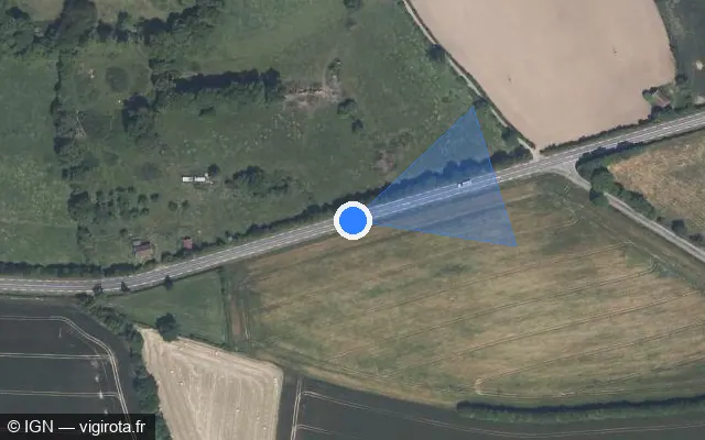 Vue satellite de l'emplacement du radar fixe à Champ-Haut