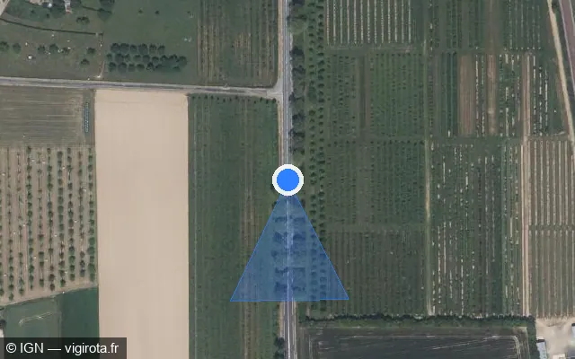 Vue satellite de l'emplacement du radar fixe à La Chapelle-près-Sées