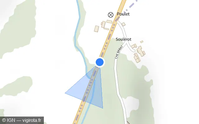 Vue plan de l'emplacement du radar fixe à Lalonquette