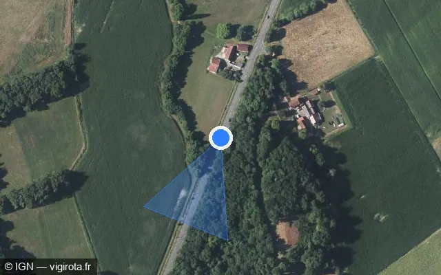 Vue satellite de l'emplacement du radar fixe à Lalonquette