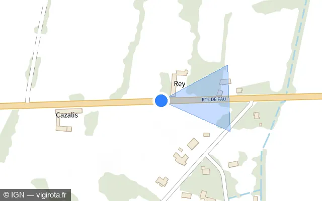 Vue plan de l'emplacement du radar fixe à Ger