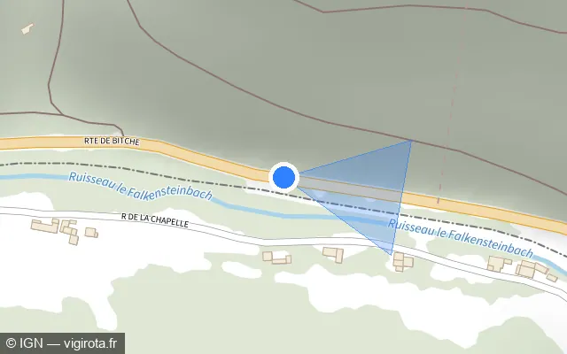 Vue plan de l'emplacement du radar fixe à Niederbronn-les-Bains