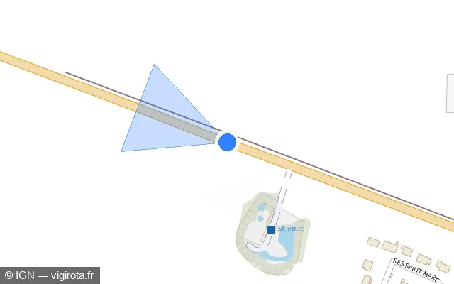 Vue plan de l'emplacement du radar fixe à Allainville