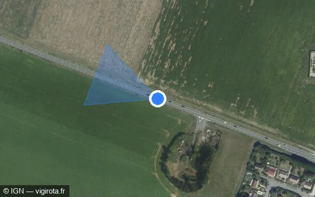 Vue satellite de l'emplacement du radar fixe à Allainville