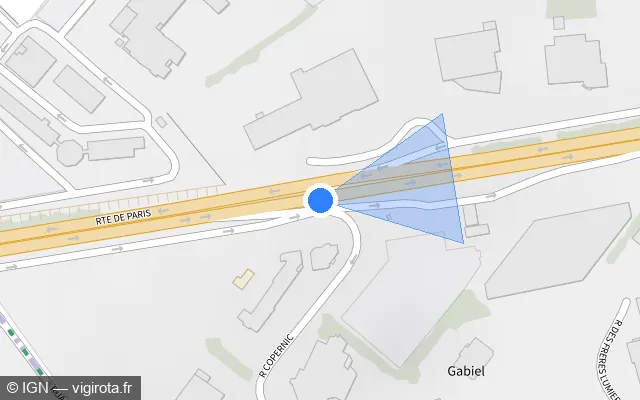 Vue plan de l'emplacement du radar fixe à Chauray