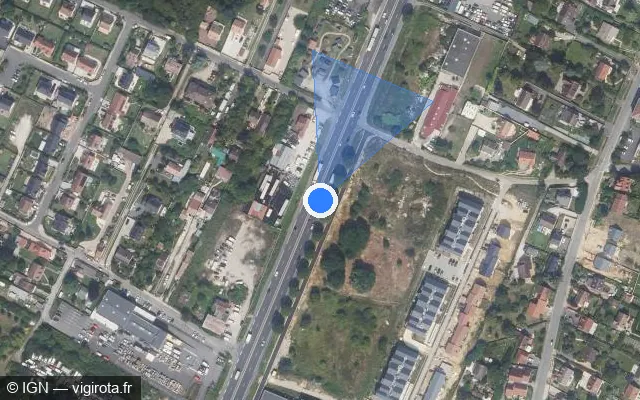 Vue satellite de l'emplacement du radar fixe à Leuville-sur-Orge